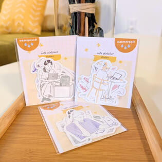 cafe sketches sticker packs